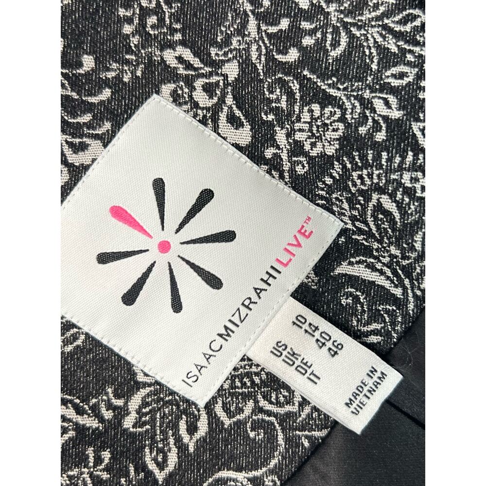 QVC Isaac Mizrahi Live! Super Stretch Woven Jacquard Blazer NWOT BLACK SIZE 10 - Picture 5 of 9